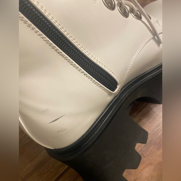 Lamoda White glossy Patent Platform Sz 6 - Picture 3 of 6